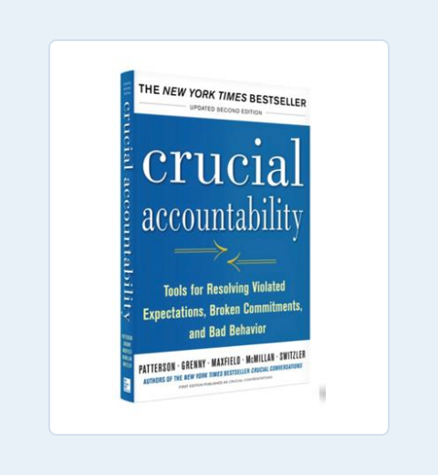Cover of Crucial Accountability, the book the Sonoco course is based on.