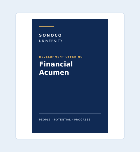 Financial Acumen course title treatment.